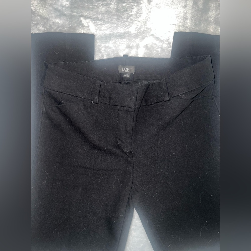 LOFT Women's Classic Black Straight Leg Slacks